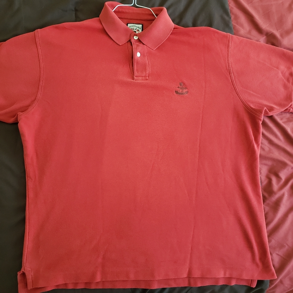 Men's red polo shirt by Faconnable. Size Medium.
